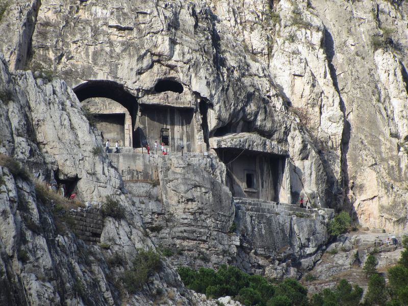 Rock-cut royal tombs in the cliff above Amasya