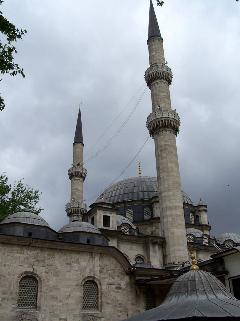 The courtyard and domes of Eyüp Sultan Mosque
