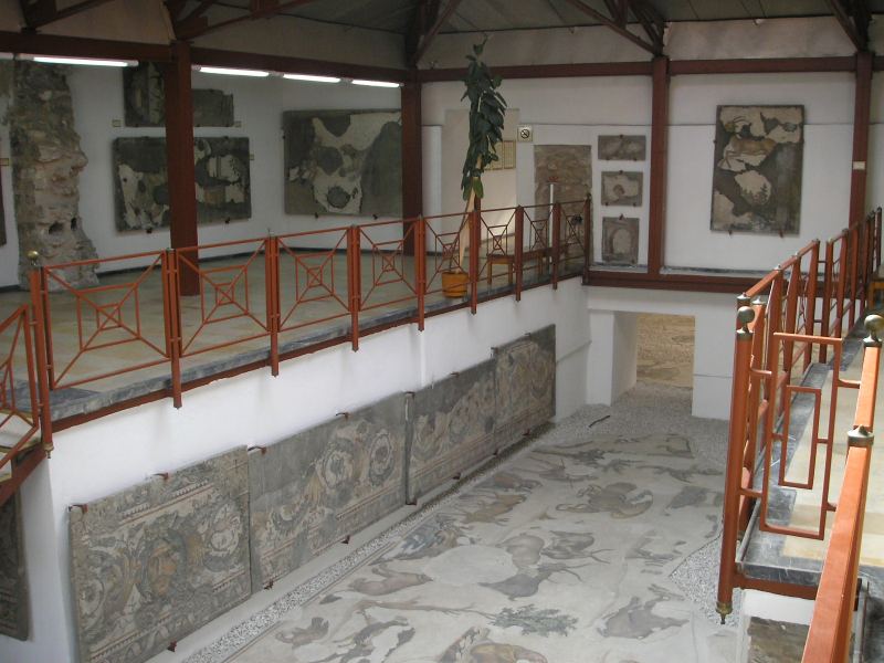 Byzantine floor mosaic with animals in the Great Palace Mosaic Museum
