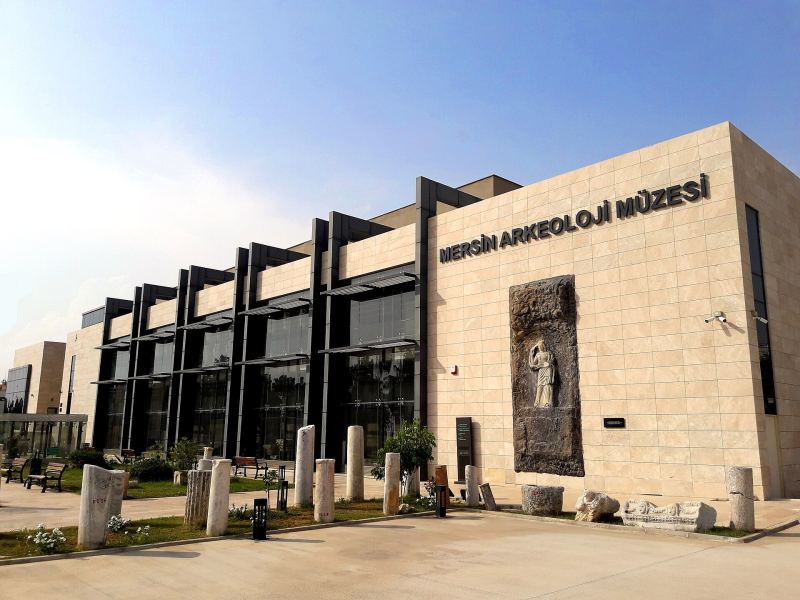 The building of the Mersin Museum with ancient columns in its forecourt