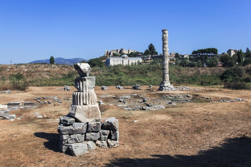 The single standing column of the Temple of Artemis